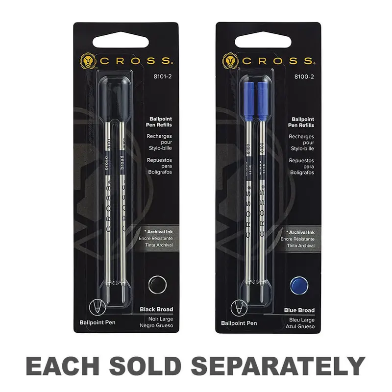 Cross Broad Ballpoint Pen Refill (Pack of 2)Black
