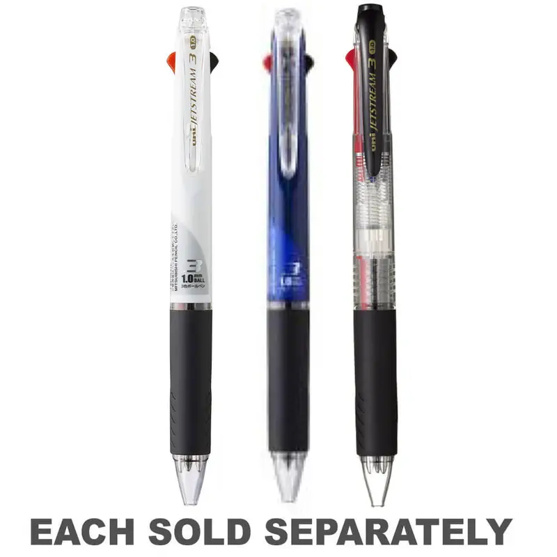 Uni Jetstream 3 Colour Retractable Barrel Pen 1.0mmClear