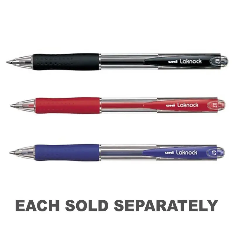 Uni Laknock Retractable Ballpoint Pen 12pcs (Broad)Black