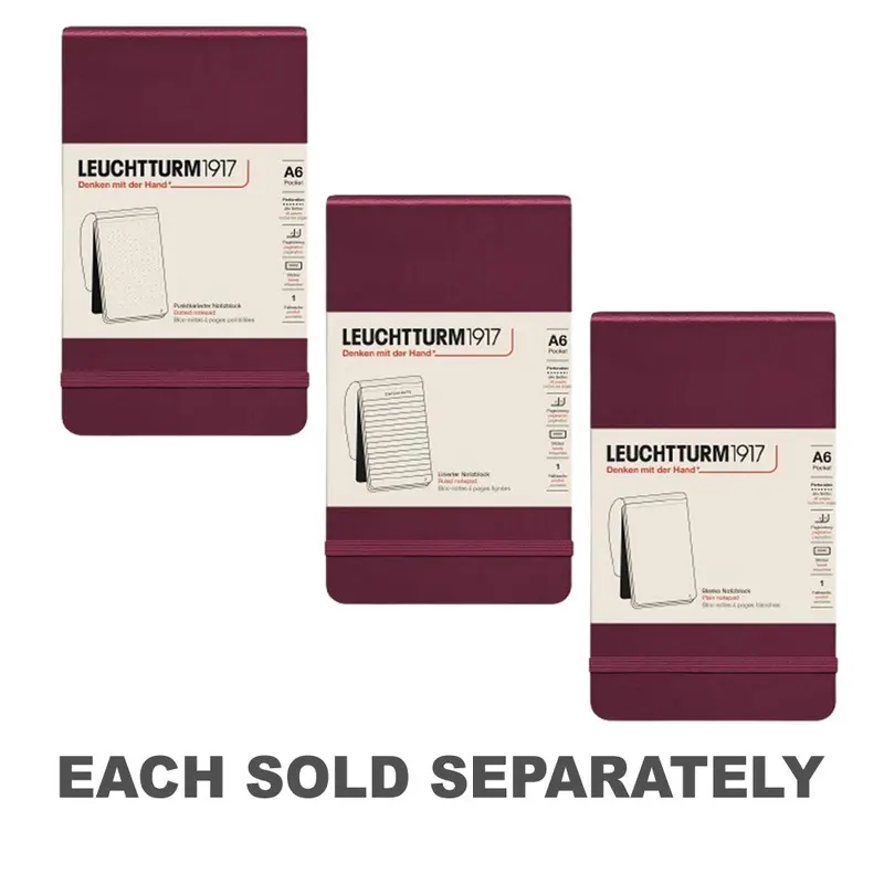 Reporter A6 184-Page Pocket Notepad (Port Red)Dotted
