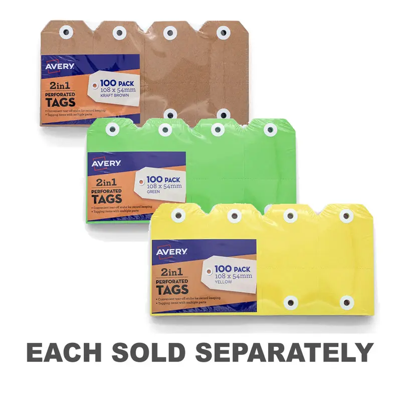 Avery 2-in-1 Kraft Tag (Pack of 100)Brown