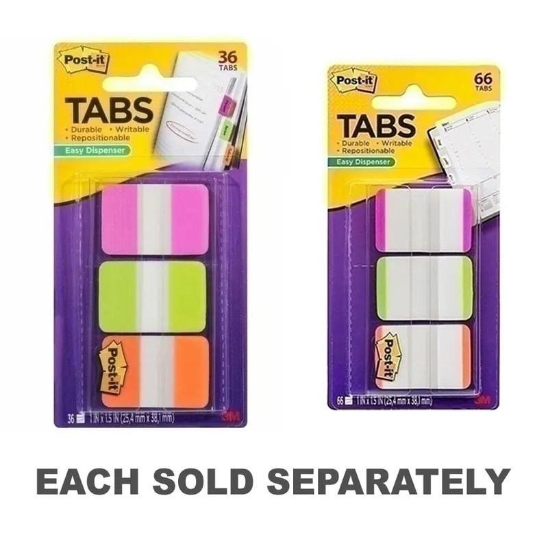 Post-It Tabs Pink/Green/Orange (Box of 6)36pk