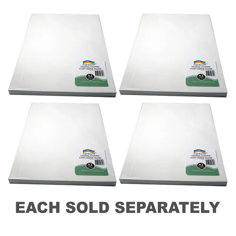 Rainbow A3 Gloss Digital Copy Paper 250pk (White)100gsm
