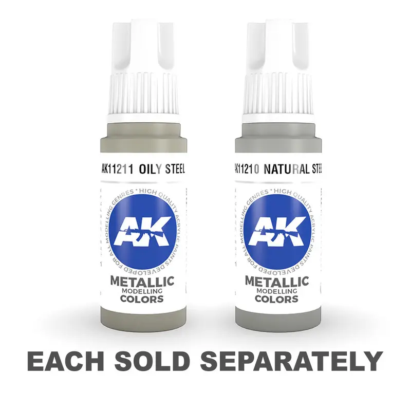 AK Interactive 3Gen Steel Acrylic Paint 17mLOily