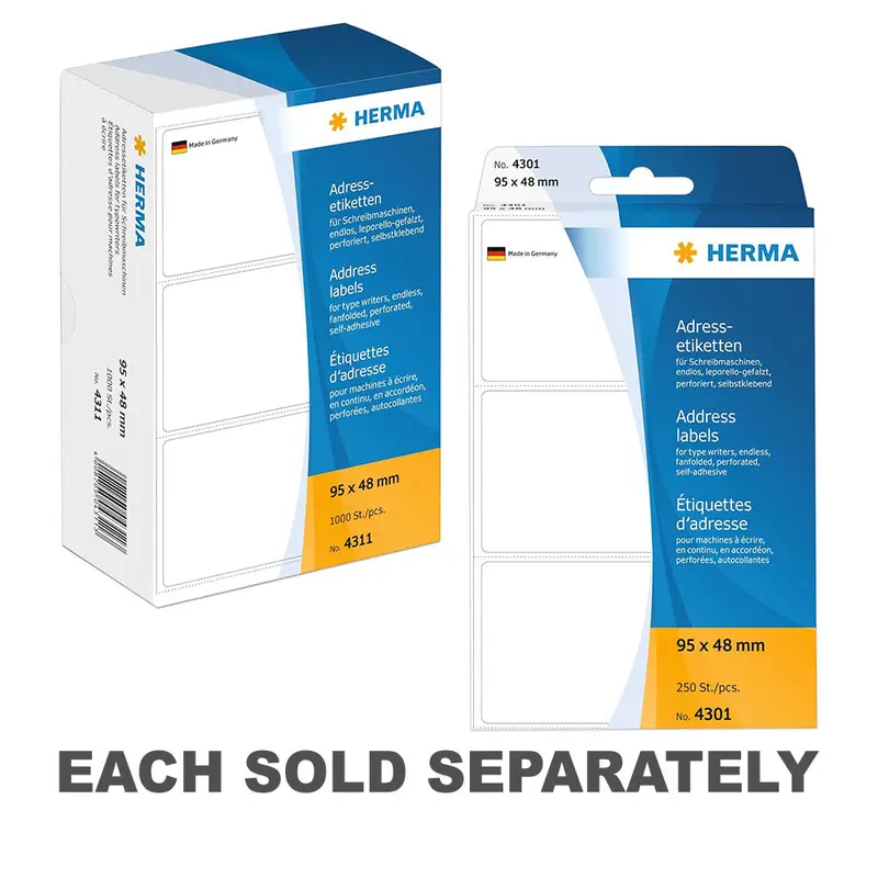 Herma Fanfolded Address Labels White (95x48mm)1000pc