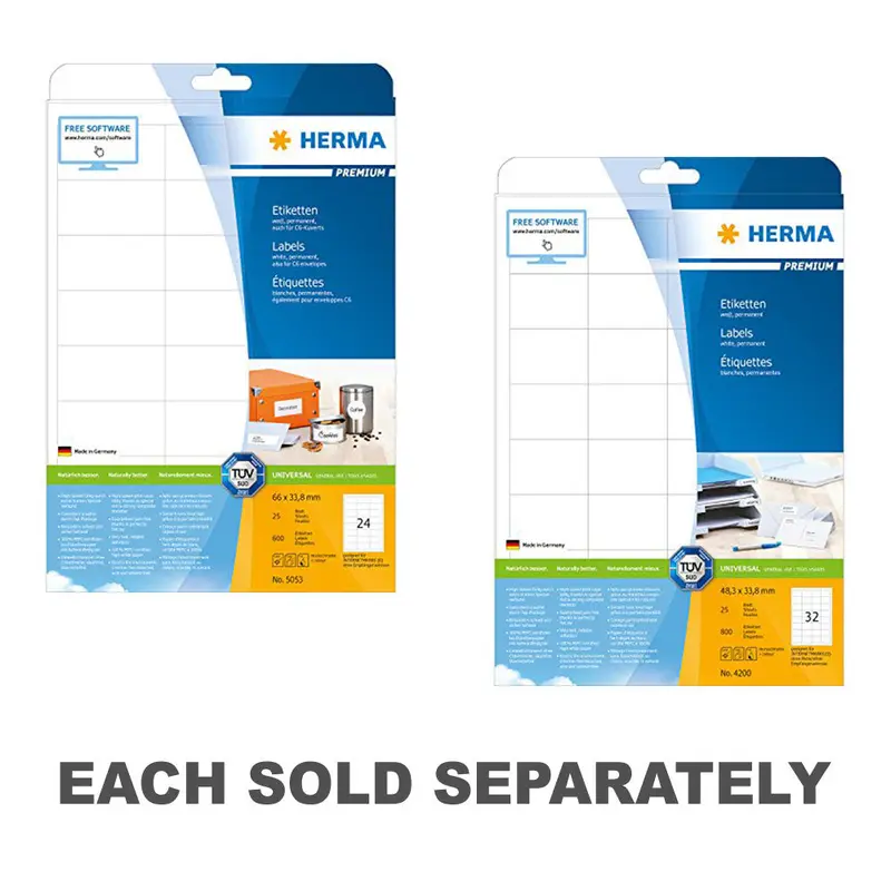 Herma Premium Labels A4 33.8mm 25pc33.8x66mm