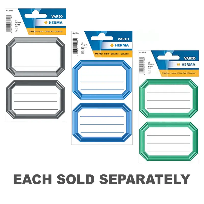 Herma Lined Framed Book Sticker (82x55mm)Grey