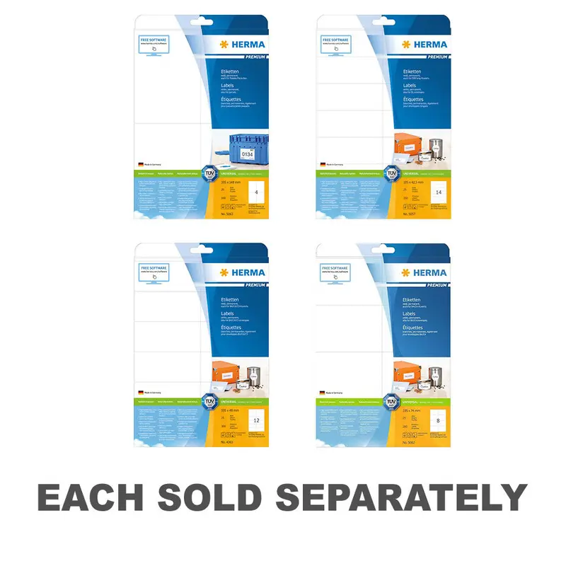 Herma Premium Labels A4 105mm 25pc105x148mm