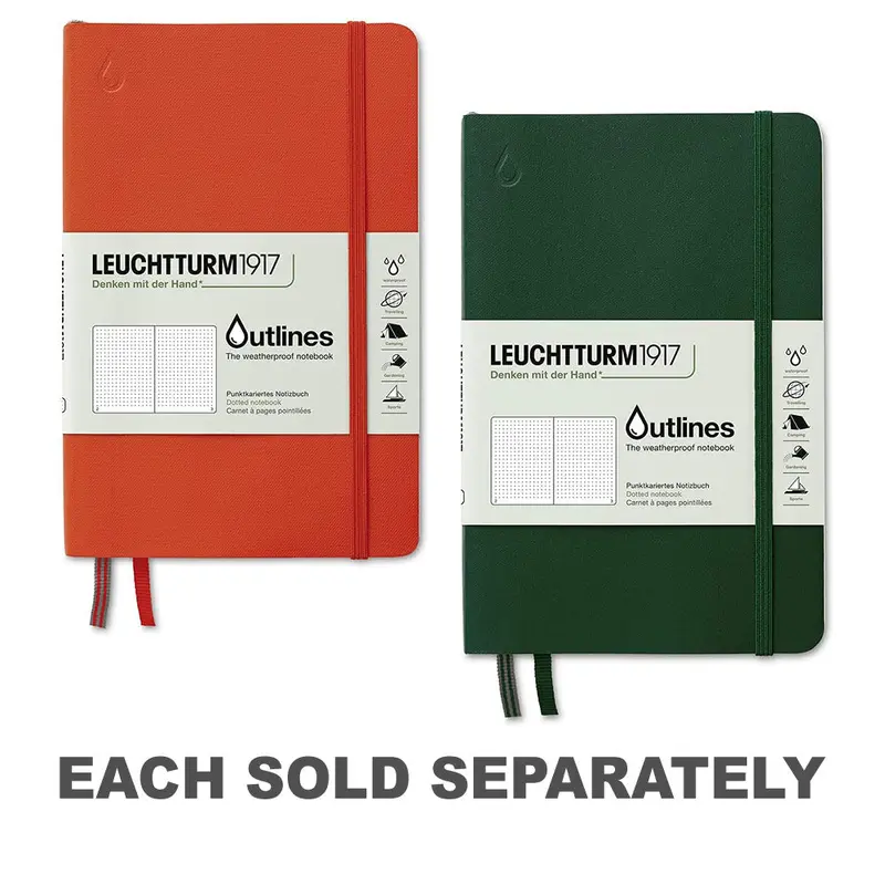 Leuchtturm Outlines Weatherproof Dotted Notebook B6 Ornge