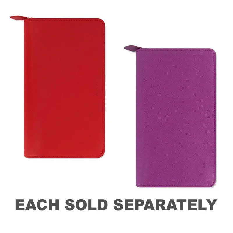Filofax Saffiano Personal Compact Zip OrganiserPoppy