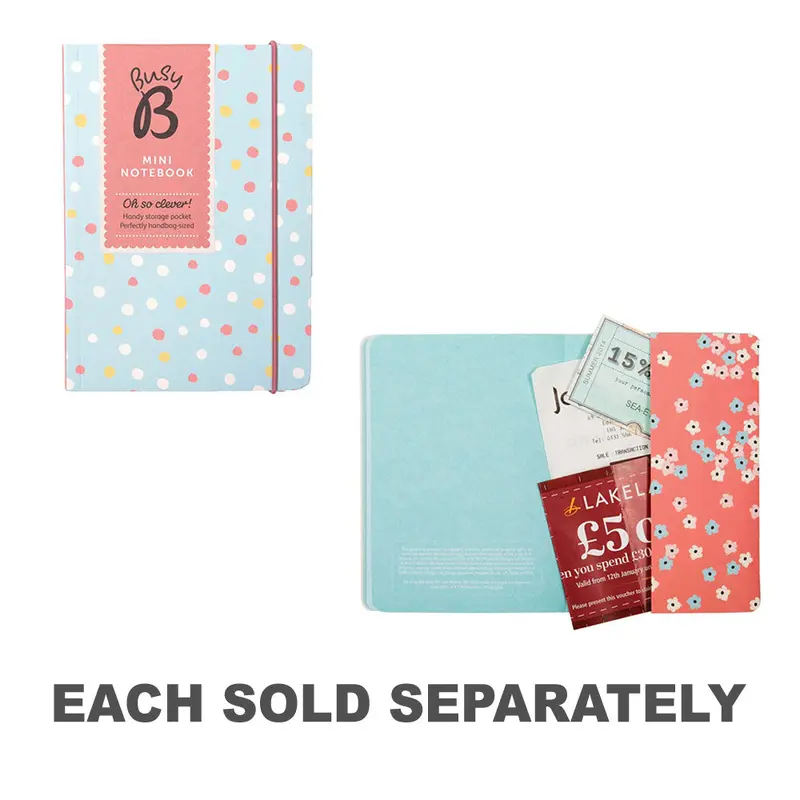 Busy B A6 Mini NotebookBlue Multi Dots