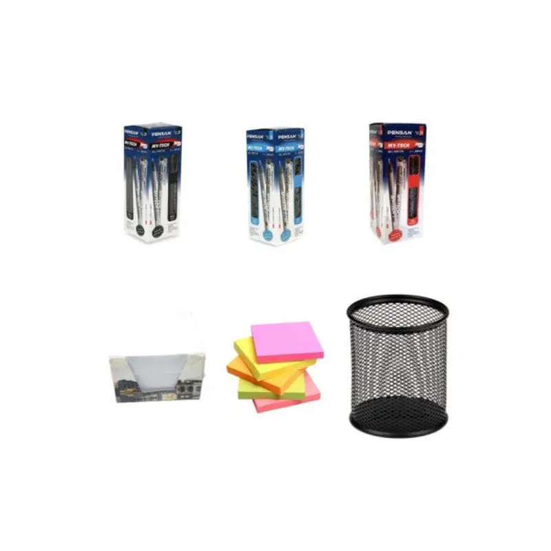 Pensan 82 Piece Office Set (Ballpoint Pen   Post-t   Notepad   Metal Pen Holder)