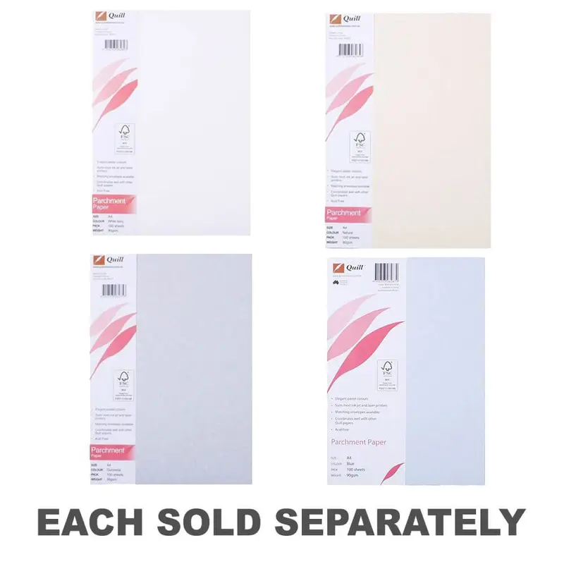 Quill A4 Parchment Paper (100pk)Ivory White