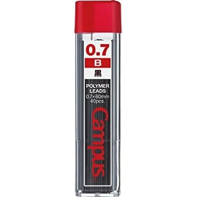 KOKUYO Campus Mechanical Pencil Lead Refill 0.7mm B, PSR-CB7. Set of 10