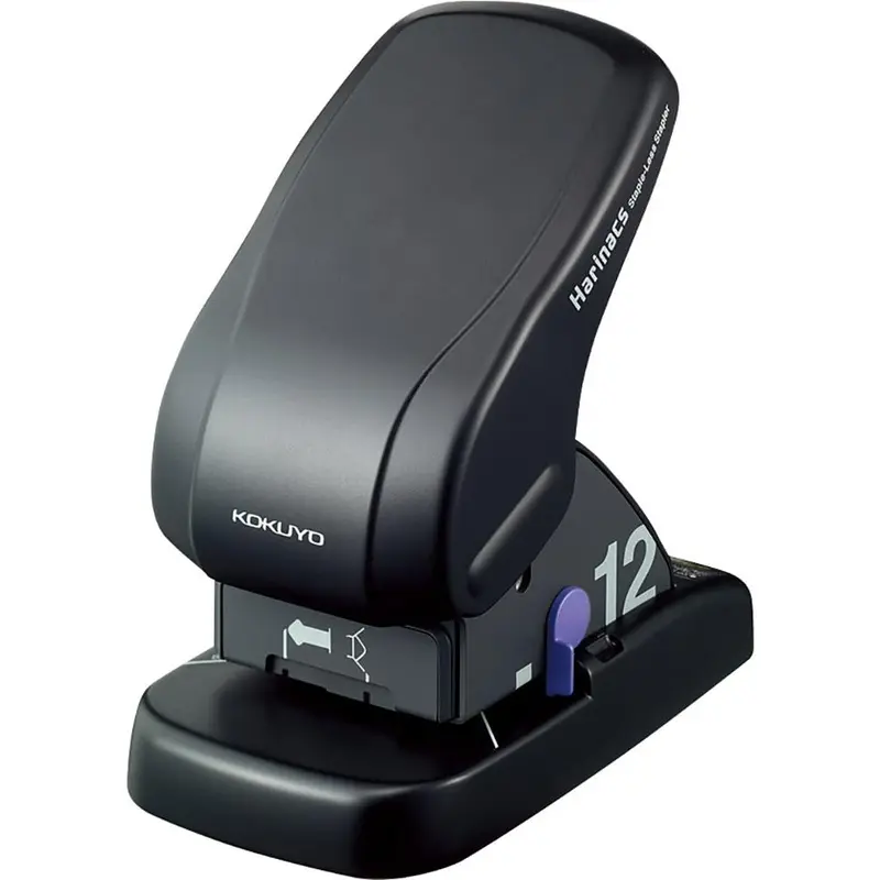 KOKUYO Stapleless Stapler Harinacs Desktop 12 Sheet Capacity Black SLN-MS112DSingle Item