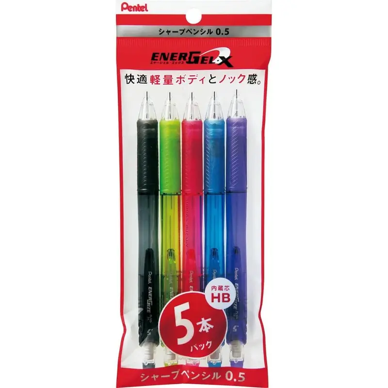 Pentel Mechanical Pencil ENERGIZE-X XPL105-5, 5 Pens Pack, Set of 5
