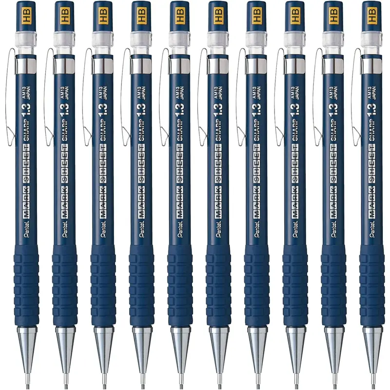 Pentel Mechanical Pencil Mark Sheet Sharp, AM13-HB, Set of 10
