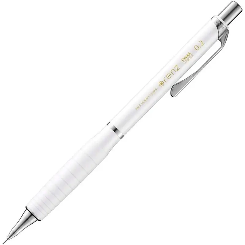 Pentel Mechanical Pencil Orenz with Rubber Grip XPP602G-W 0.2mm White Shaft